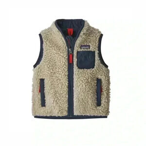 Patagonia Baby Retro-X® Vest in Natural with New Navy EUC